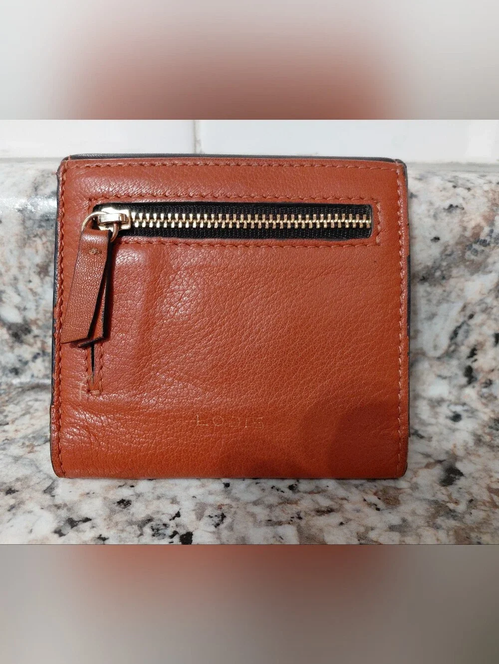 Lodis Colorblock Mini Leather Wallet in Black, Cream & Brown